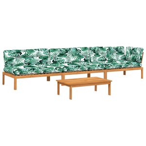 vidaXL Set Divani Pallet Giardino 4pz Cuscini Legno Massello Acacia