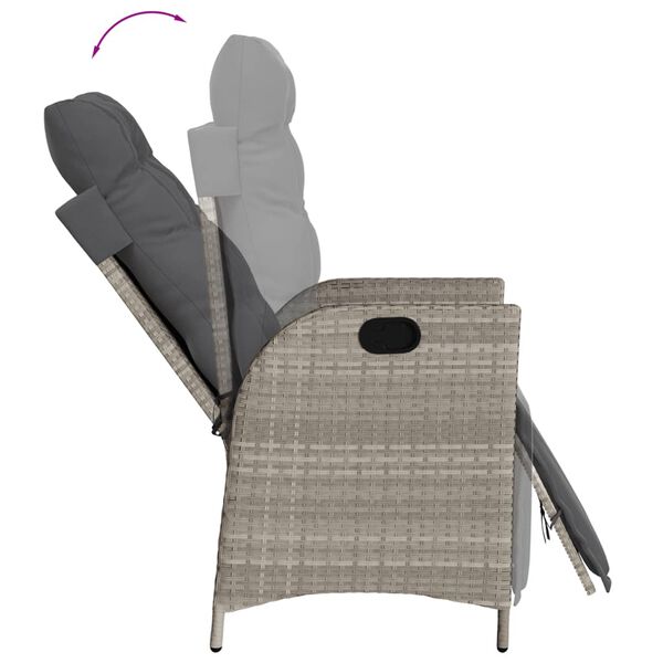 vidaXL Set da Pranzo da Giardino 7 pz Cuscini Polyrattan Grigio Chiaro