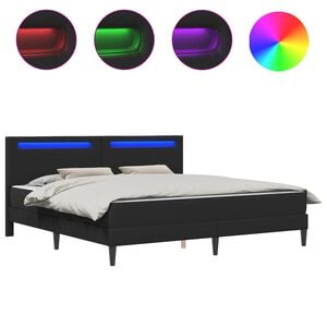 vidaXL Struttura letto con materasso Nero 180 x 200 cm Similpelle