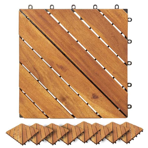 vidaXL Piastrella per Decking 10 pcs Marrone 30 x 30 cm