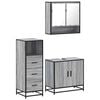 vidaXL Set Mobili da Bagno 3 pz Grigio Sonoma in Legno Multistrato