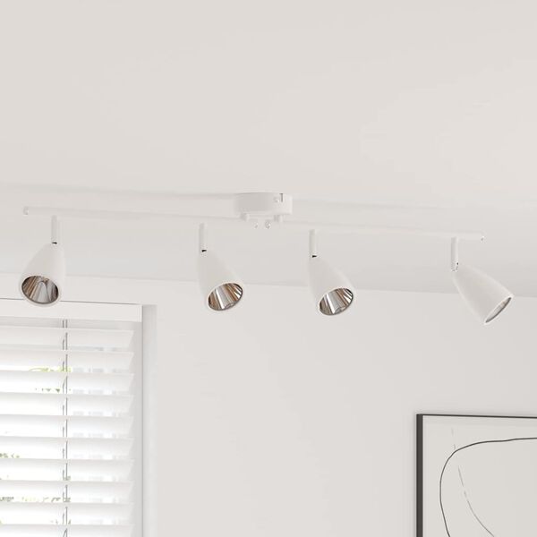 vidaXL Faretto da soffitto Bianco 25.5 x 8 x 16 cm Metallo
