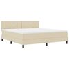 vidaXL Letto a molle con materasso Crema 180 x 200 cm Tessuto