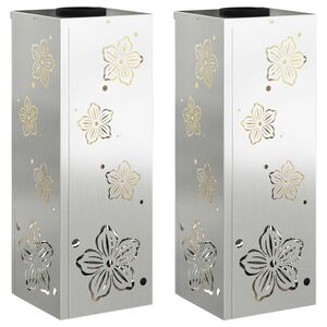 vidaXL Faro LED solare per sentieri 2 pcs Zincato Zincato