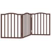 vidaXL Cancello Cani Pieghevole 3 Pannelli Rovere Marrone 150cm Pioppo