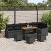 vidaXL Set Divano da Giardino 10 pcs Nero polyrattan