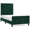 vidaXL Giroletto senza Materasso Verde Scuro 120x200 cm in Velluto