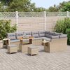 vidaXL Set Divano da Giardino 12 pcs Beige polyrattan