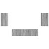vidaXL Set mobile TV 4 pcs Grigio Sonoma Legno multistrato