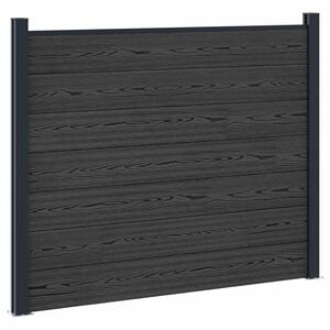 vidaXL Pannello di Recinzione WPC e Alluminio Nero