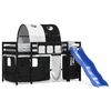 vidaXL Letto a Soppalco con Tunnel Bambini Bianco e Nero 90x190cm Pino