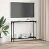 vidaXL Tavolo consolle con lo scaffale Rovere Nero 100 x 22,5 x 75 cm