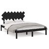 vidaXL Giroletto Nero 140x200 cm in Legno Massello