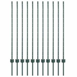 vidaXL Palo per recinzione interrato 11 pz Verde 160 cm