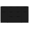 vidaXL Set di Credenze 3 pz in Legno Multistrato Nero