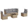 vidaXL Set Divano da Giardino 6 pz con Cuscini Beige in Polyrattan