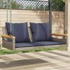 vidaXL Panchina Dondolo con Cuscini Grigia 109x62x40 cm in Polyrattan