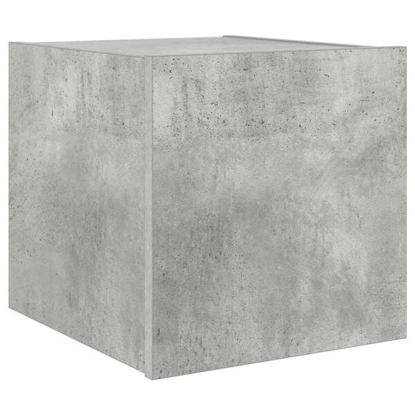 vidaXL Mobile TV a Parete con Luci LED Grigio Cemento 30,5x35x30 cm