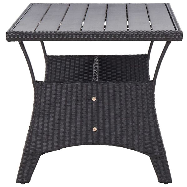 vidaXL Tavolo da Giardino Nero 120x70x66 cm in Polyrattan