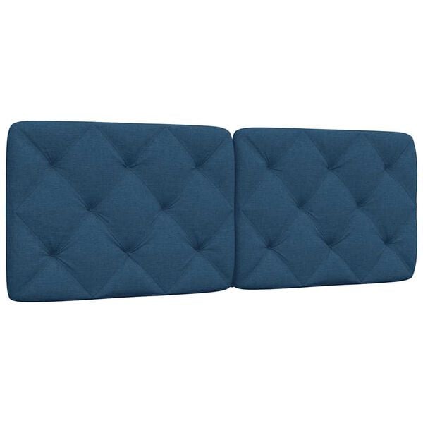 vidaXL Cuscino Testiera Blu 120 cm in Tessuto