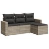 vidaXL Set Divano da Giardino 4pz con Cuscini Grigio Chiaro Polyrattan