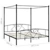 vidaXL Giroletto Baldacchino senza Materasso Nero 180x200 cm Metallo