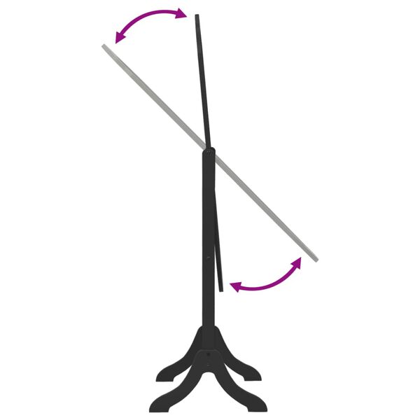 vidaXL Specchio Autoportante Nero 45,5x47,5x160 cm Legno Multistrato