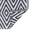 vidaXL Tappeto da Esterni ARAKIL Bianco e Nero 120x180 cm in PP