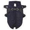 vidaXL Cappotto Cani Imbracatura Impermeabile Riflettente Blu Navy L32