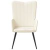 vidaXL Sedia Relax Bianco Crema in Velluto