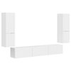 vidaXL Set mobile TV 4 pz Bianco Lucido Legno ingegnerizzato