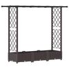 vidaXL Letto Rialzato con Griglia e Tetto Marrone 164 x 40 x 121 cm PP