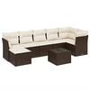vidaXL Set Divani da Giardino 8 pz con Cuscini Marrone in Polyrattan