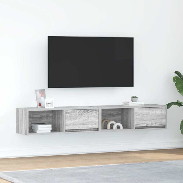 vidaXL Mobili TV 2pz Grigio Sonoma 80x31x25,5 cm Legno Multistrato