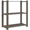 vidaXL Scaffale a 3 Livelli Grigio 80x38x90 cm in Legno di Pino