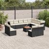 vidaXL Set Divani da Giardino 13pz con Cuscini Nero in Polyrattan