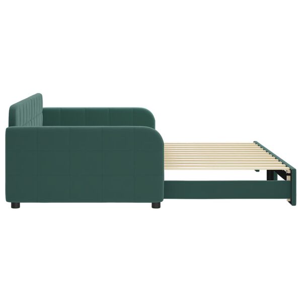 vidaXL Divano Letto con Letto Estraibile Verde Scuro 100x200cm Velluto