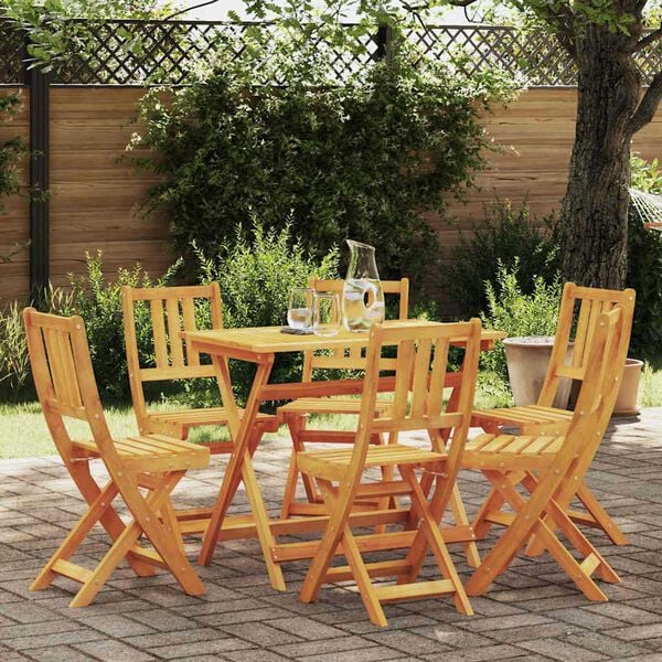 vidaXL Sedia da Giardino 6 pcs Olio Naturale 40 x 42 x 85 cm