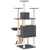 vidaXL Albero per Gatti con Tiragraffi in Sisal Grigio Scuro 154 cm