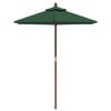 vidaXL Ombrellone da Giardino con Palo in Legno Verde 196x231 cm