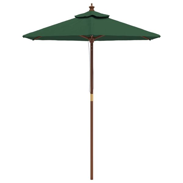vidaXL Ombrellone da Giardino con Palo in Legno Verde 196x231 cm