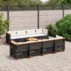 vidaXL Set Divani da Giardino 9 pz con Cuscini Nero in Polyrattan