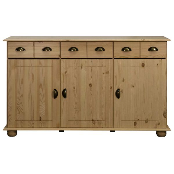 vidaXL Credenza 134x39x79,5 cm in Legno Massello di Pino