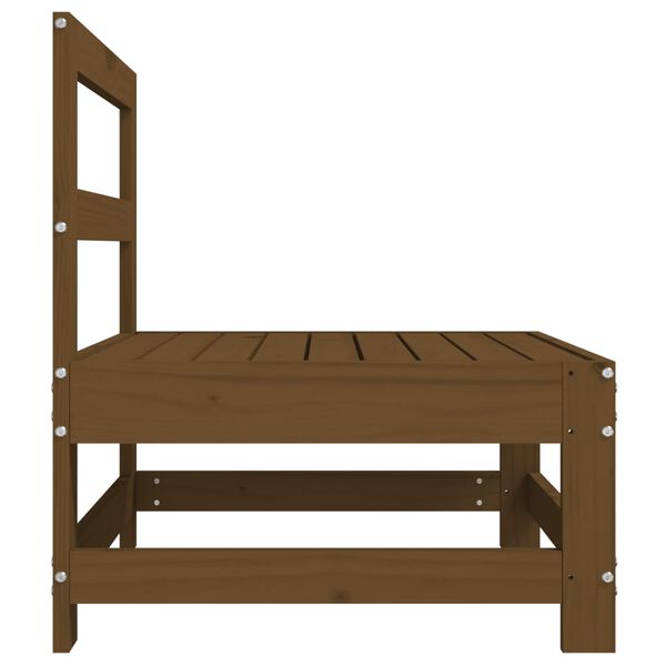 vidaXL Divano Centrale da Giardino Marrone Ambra Legno Massello Pino