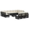 vidaXL Set Divano da Giardino 14 pz Nero polyrattan