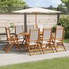 vidaXL Set Pranzo da Giardino 9pz Legno Massello di Acacia e Textilene