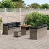 vidaXL Set Divano da Giardino con cuscino 9 pcs Grigio polyrattan