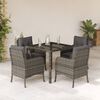 vidaXL Set da Pranzo da Giardino 5 pz con Cuscini in Polyrattan Grigio