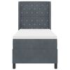 vidaXL Letto a molle con materasso Grigio scuro 80 x 200 cm Velluto