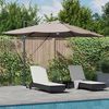 vidaXL Parasol Roma a braccio Tortora e Nero 352 x 251 x 265 cm